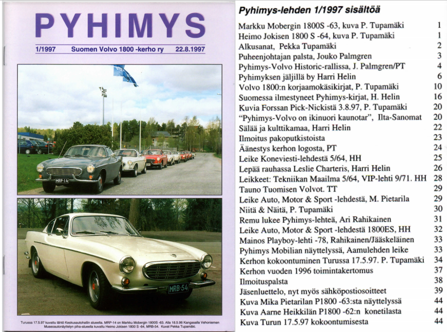 Pyhimys lehti Suomen Volvo 1800 kerho pyhimys-lehti-suomen-volvo-1800-kerho